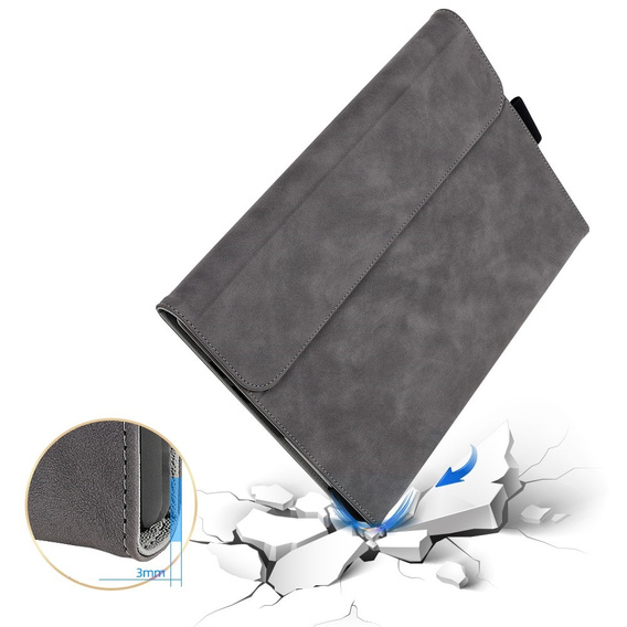 Etui do Microsoft Surface Go 3/Go 2/Go, Wallet Pen Slot, szare
