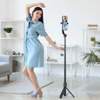 Tech-Protect L04S MagSafe Bluetooth Kijek Selfie Stick Tripod, Czarny