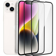 2x Szkło Hartowane do iPhone 14, ERBORD 3D pełne, szybka na cały ekran