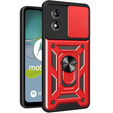 Etui pancerne do Motorola Moto E13, CamShield Slide, czerwone
