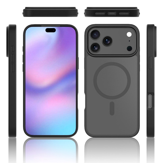 Etui Matt Case do iPhone 17 Pro Max, do MagSafe, półprzezroczyste czarne