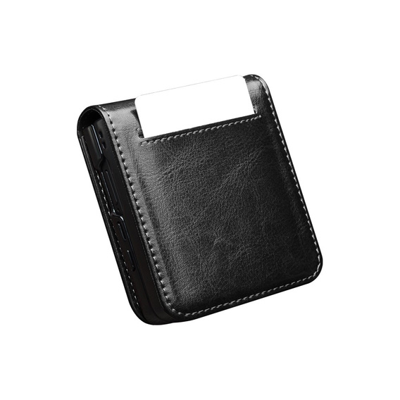 Skórzane etui portfelowe czarne do Samsung Galaxy Z Flip7