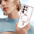 Etui do Samsung Galaxy S23 Ultra, Electro MagSafe, różowe rose gold