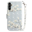 Etui z klapką do Samsung Galaxy A14 4G/5G, Wallet, Magnolia Flowers szare