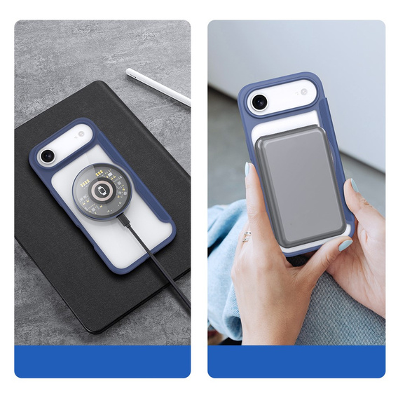 Etui Dux Ducis do iPhone 17 Air, Skin X Pro,  z klapką, do MagSafe, granatowe