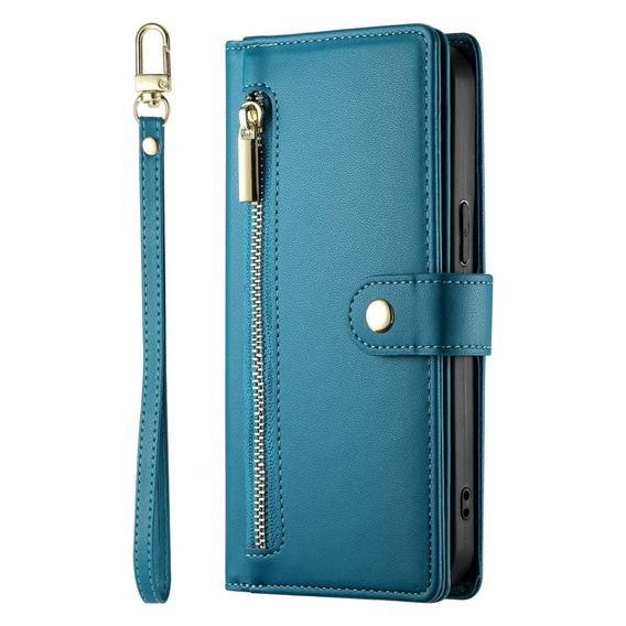 Etui z klapką do Samsung Galaxy A56 5G, Wallet Zipper Pocket, niebieskie
