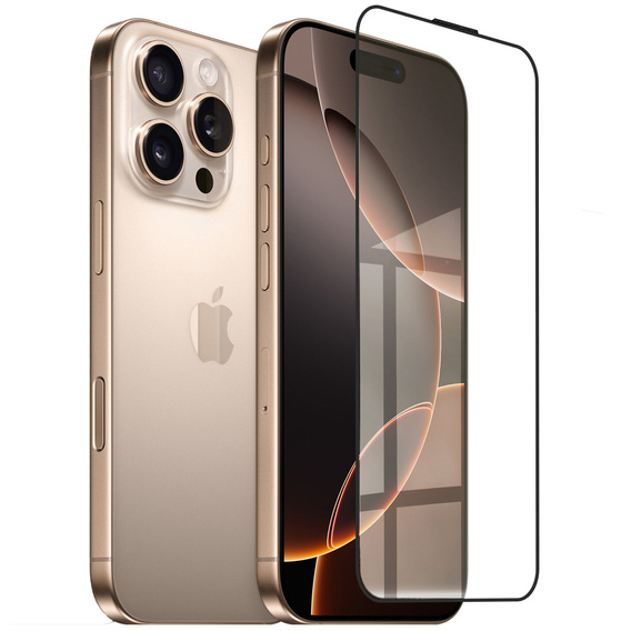 Szkło Hartowane 3D do iPhone 16 Pro Max, z czarną ramką