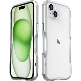 Etui LUPHIE do iPhone 15 Plus, Armor Bumper, srebrne