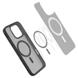 Etui z MagSafe Spigen do iPhone 16 Pro, Ultra Hybrid "T", matowe przezroczyste / czarne + Szkło