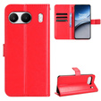 Etui z klapką do OnePlus Nord 4, Crazy Horse Wallet, czerwone