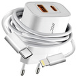 Szybka ładowarka USB-C 20W z kablem lightning 1m do iPhone – szybkie i bezpieczne ładowanie każdego dnia