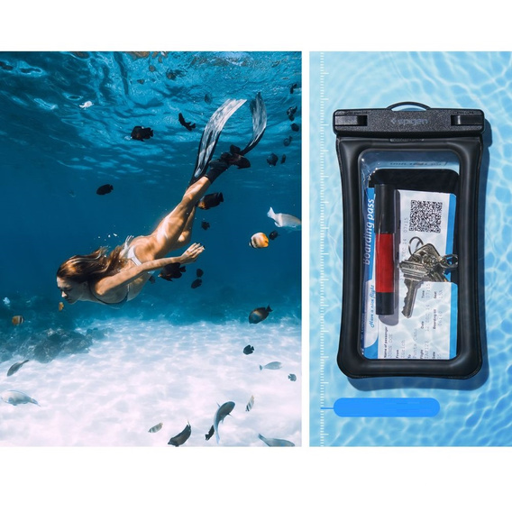 Wodoszczelne i unoszące się na wodzie etui Spigen A610 Universal Waterproof Float Case