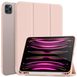 Etui do iPad Pro 12.9" 2022/2021/2020 (6/5/4 gen.), Smart Pencil, z miejscem na rysik, różowe