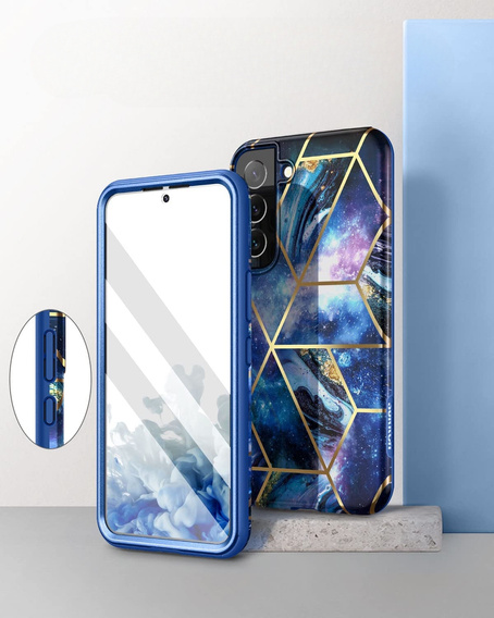 Etui do Samsung Galaxy S22, Suritch Full Body Cosmos, niebieskie
