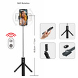 Selfie stick z funkcją statywu i pilotem Bluetooth, do smartfonów o szerokości od 6,5 cm do 9,5 cm