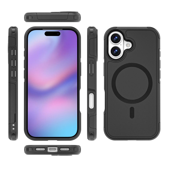 Etui MagForce do iPhone 17, do MagSafe, pancerne, czarne