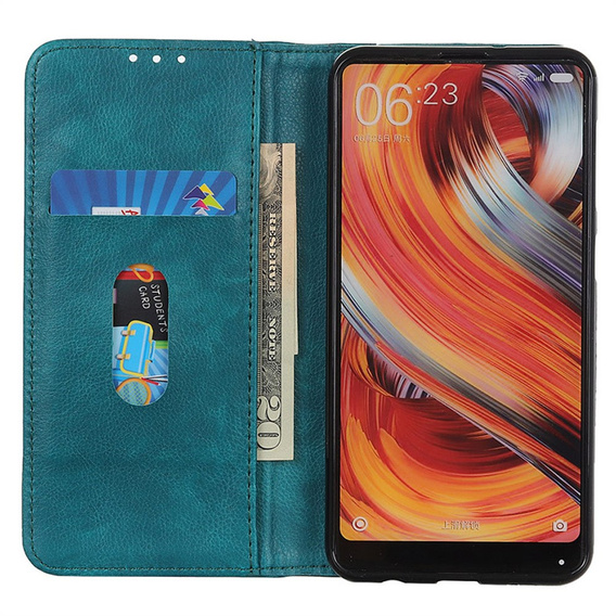 Etui z klapką do Xiaomi 15 Ultra, Split Leather, zielone