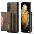 Etui do Samsung Galaxy S21 FE, DG.MING 2in1, kawowe