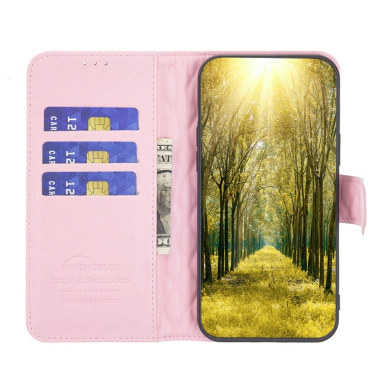 Etui z klapką do Motorola Edge 40 Neo, Wallet, BINFEN COLOR, różowe