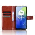 Etui z klapką do Motorola Moto G24 / G24 Power / G04, Crazy Horse Wallet, brązowe