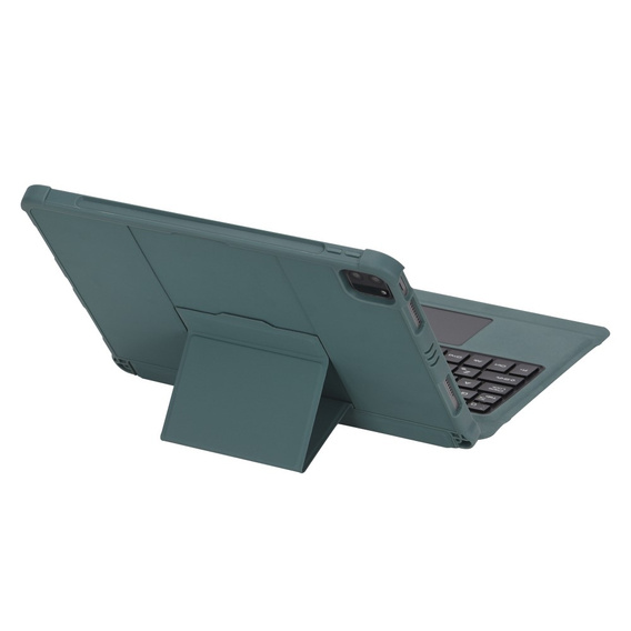 Etui z klawiaturą do iPad Air 10.9" 2022/2020 (5/4 gen.), TouchPad Pen Slot, zielone