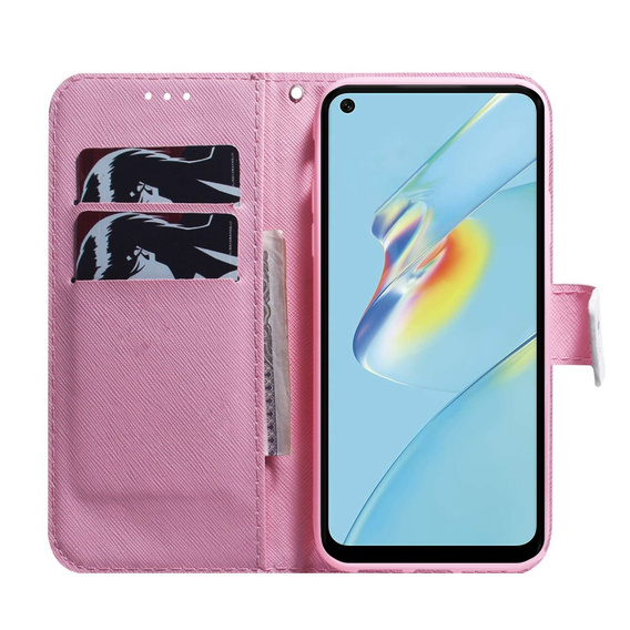 Etui z klapką do Oppo A17, Wallet, Flower białe