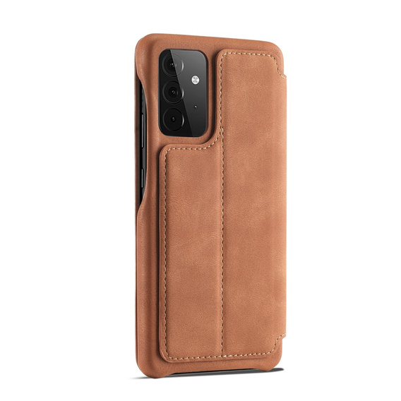 Etui z klapką do Samsung Galaxy A52 5G / 4G, LC.IMEEKE, brązowe