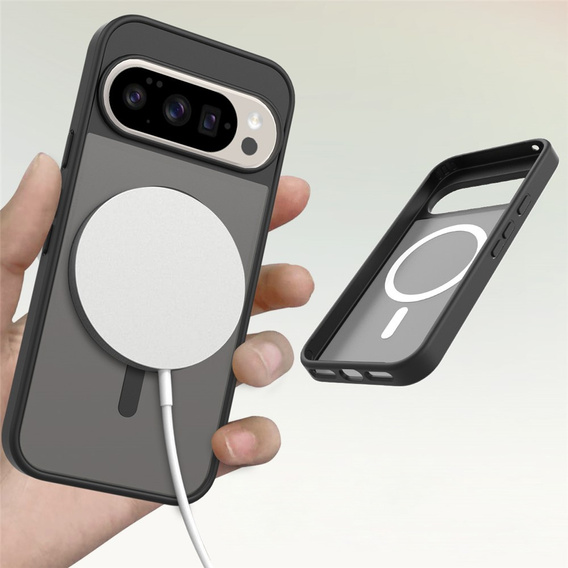 Etui Matt Case do Google Pixel 10 / 10 Pro, do MagSafe, półprzezroczyste czarne