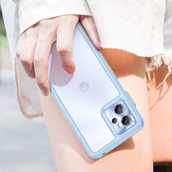 Etui do Motorola Moto G13 / G23, Fusion Hybrid, przezroczyste / niebieskie