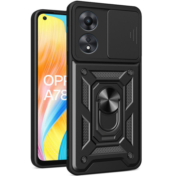Etui pancerne do Oppo A78 4G, CamShield Slide, czarne