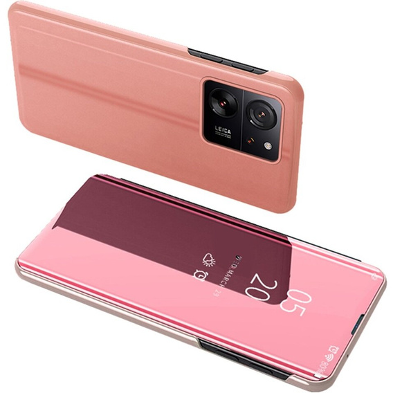 Etui do Xiaomi 13T / 13T Pro, Clear View, różowe rose gold