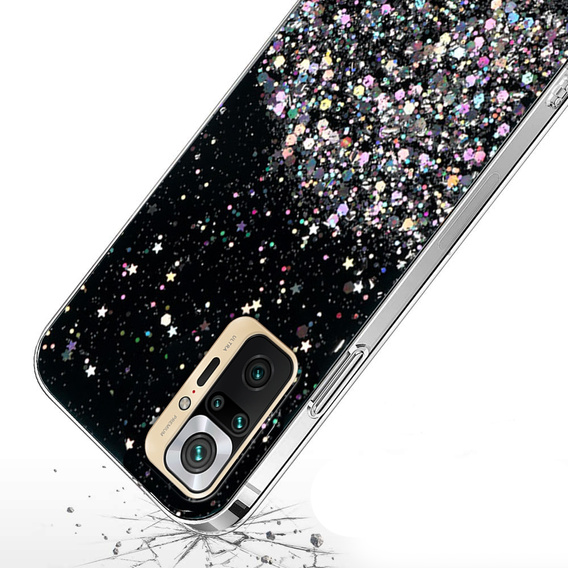Etui do Xiaomi Redmi Note 10 Pro, Glittery, czarne