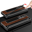 Etui z podstawką Leather+PC z szybą i rysikiem do Samsung Galaxy Z Fold6 5G, brązowe