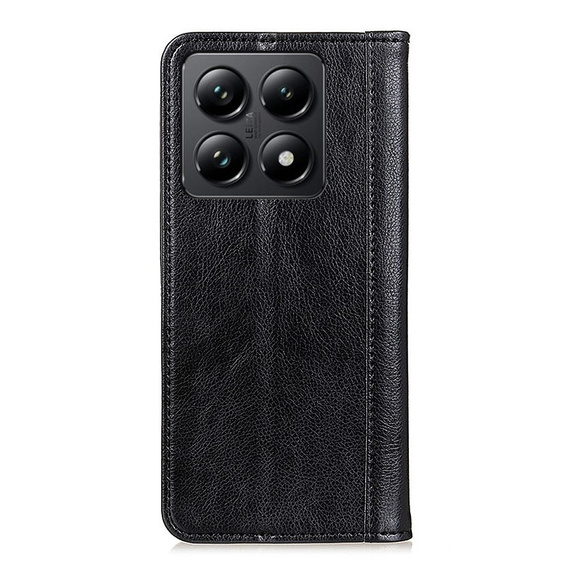Etui do Xiaomi 14T, Wallet Litchi Leather, czarne