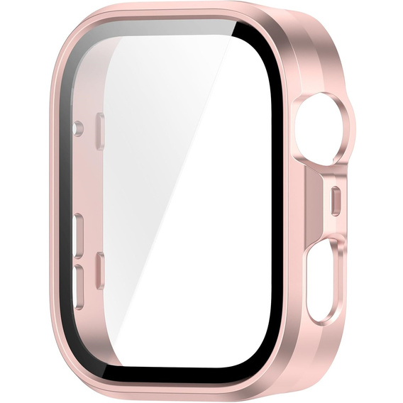 2w1 Etui z twardą ramką i szkłem hartowanym do Huawei Watch Fit 4 Pro - matowe różowe