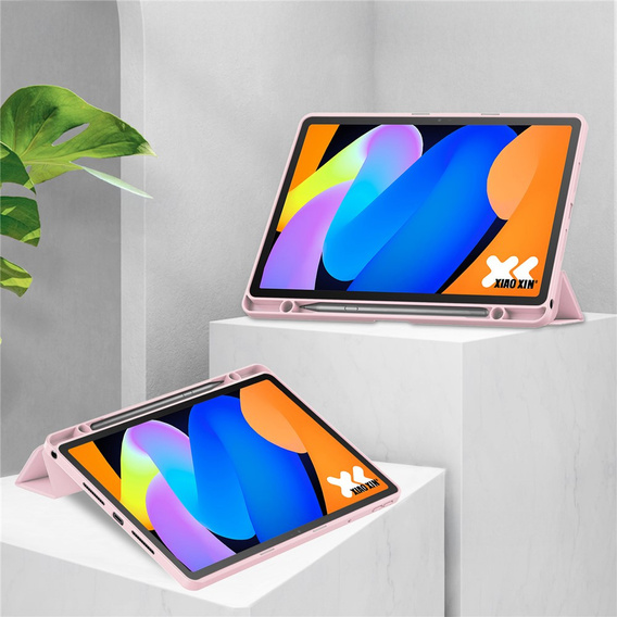 Etui do Lenovo Idea Tab 11" 2025 TB336FU TB336ZU, z przezroczystym tyłem i miejscem na rysik, różowe