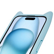 Etui do iPhone 15, do MagSafe, Cute Cat, niebieskie + Szkło na ekran