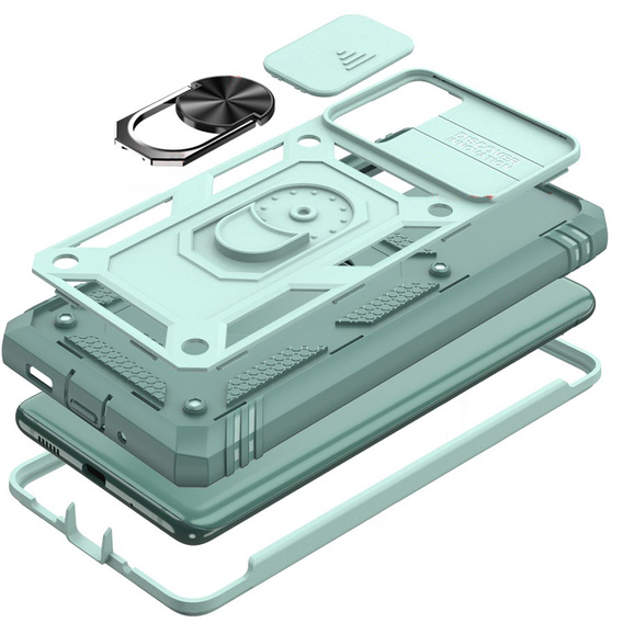 Etui pancerne do Samsung Galaxy S20 FE, CamShield Slide, zielone