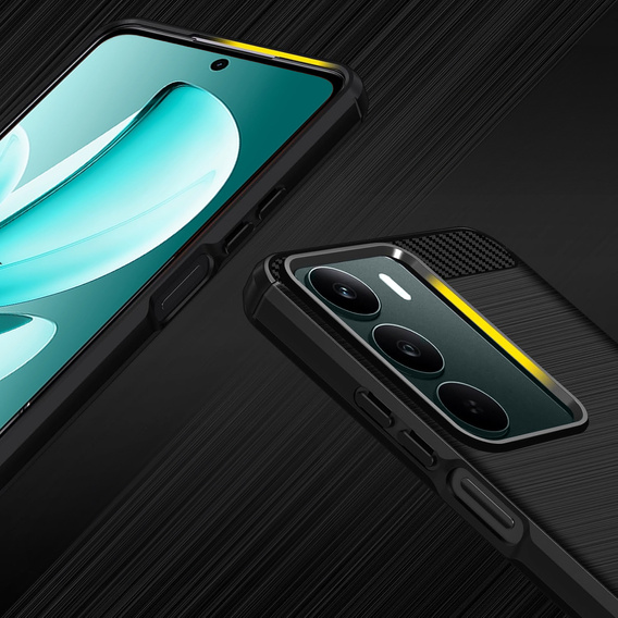 Etui Carbon do Realme C71 – wytrzymałość i sportowy styl, czarne
