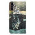 Etui z klapką do Samsung Galaxy A14 4G/5G, Wallet, Cat & Tiger