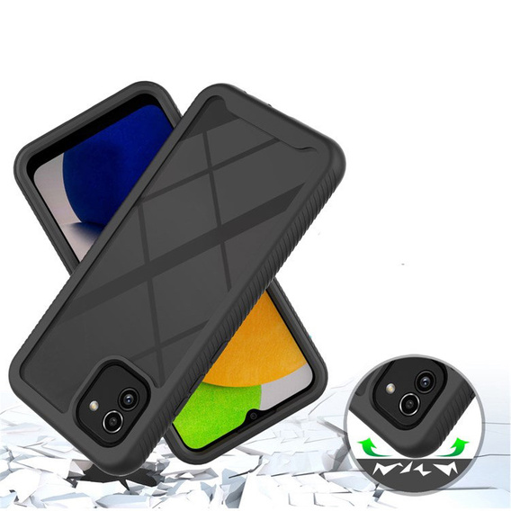 Etui do Samsung Galaxy A03, Shockproof, z folią, czarne