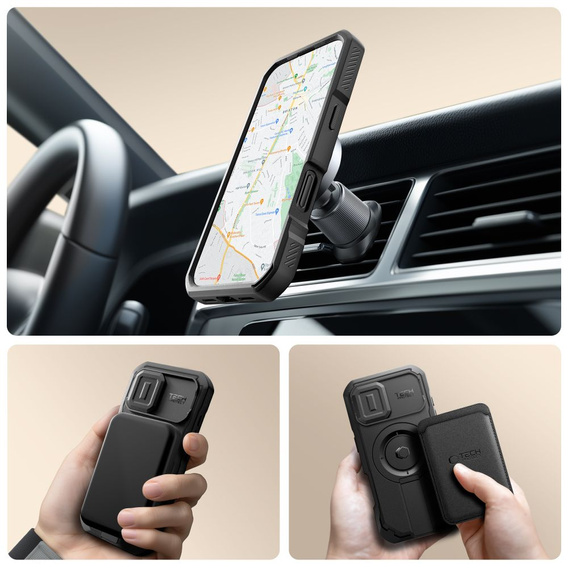 Etui Tech-Protect do iPhone 17, Kevlar MagSafe+, Czarne