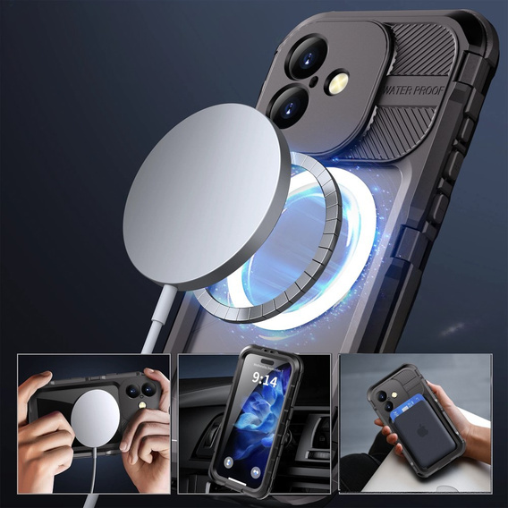 SHELLBOX M Series Waterproof Case do iPhone 16 – Czarny