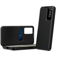 Etui do Samsung Galaxy A56 5G – skórzane z okienkiem Smart View i kieszenią na kartę, czarne