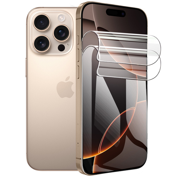 2x Folia Hydrożelowa ERBORD do iPhone 16 Pro – elastyczna ochrona całej powierzchni wyświetlacza