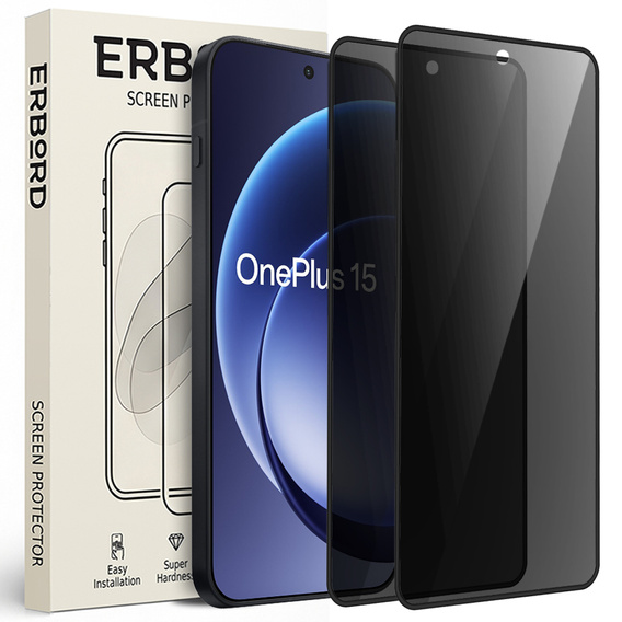 Szkło hartowane prywatyzujące ERBORD Anti-Spy (2 szt.) do OnePlus 15