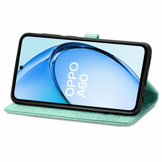 Etui z klapką do Oppo A60, Mandala, zielone