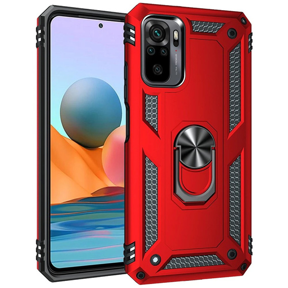Etui pancerne do Xiaomi Redmi Note 10 / 10S, Nox Case Ring, czerwone