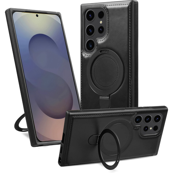 Etui do Samsung Galaxy S25 Ultra z podstawką – kompatybilne z MagSafe, czarne