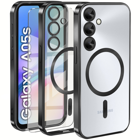 Etui do Samsung Galaxy A05s, Electro MagSafe, czarne + Szkło na ekran